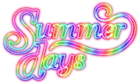 Summer Days.Text.Rainbow - ücretsiz png