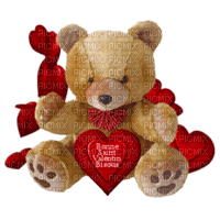 cecily-ours peluche coeurs - Free PNG