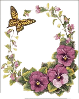Blumen, Stiefmütterchen, Schmetterling - PNG gratuit