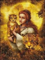 woman with leopard bp - 無料png