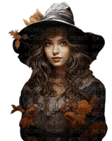 frau, woman, femme, vintage, witch, herbst, autumn - 無料png