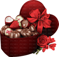 Chocolate Box Red Heart Rose - Bogusia - безплатен png