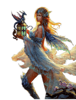 fantasy woman with dragon by nataliplus - Free PNG
