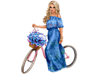 MUJER CON BICICLETA - 免费PNG