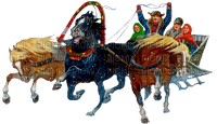 Зимняя  тройка лошадей - nemokama png