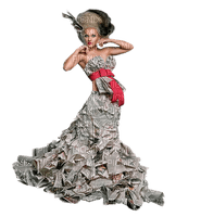 Femme habillée de papier - png grátis