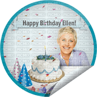Kaz_Creations Ellen Degeneres Happy Birthday Circle - ilmainen png