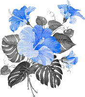 soave deco animated flowers summer tropical branch - Gratis animeret GIF