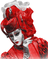 soave woman mask carnival venice black white red - PNG gratuit