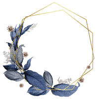 kikkapink spring frame flowers blue gold - besplatni png