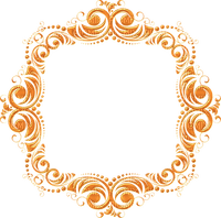 kikkapink deco scrap frame ornament orange - ücretsiz png