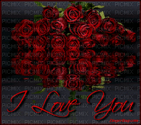 i love you roses background gif - GIF animé gratuit