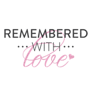 Kaz_Creations Text REMEMBERED WITH Love - ilmainen png