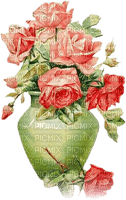 soave deco vase vintage flowers rose - Free PNG