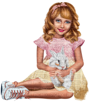 Girl with a rabbit. Easter. Spring. Leila - 免费PNG