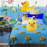 Messy Rubber Duck themed Bedroom - png gratis