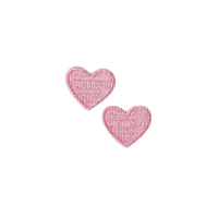 embroidered patch pink hearts cute - бесплатно png