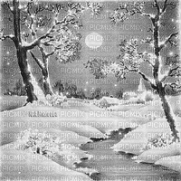 Y.A.M._Winter Landscape black-white - Бесплатный анимированный гифка
