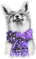 soave animals winter scarf deco fox black white - gratis png