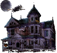 Halloween haunted house - Free animated GIF