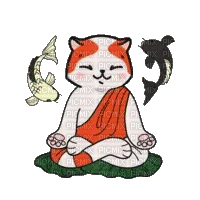 Marsey the Cat Floating Monk - Ingyenes animált GIF