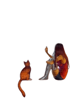 fille et son chat - zadarmo png