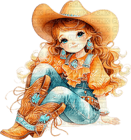 ♡§m3§♡ kawaii cowgirl cartoon cute teal - PNG gratuit
