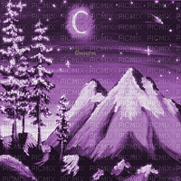 Y.A.M._Art anime landscape fantasy purple - Animovaný GIF zadarmo