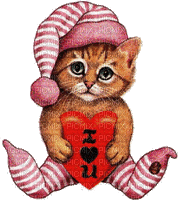 Saint Valentin amour chat cœur_St. Valentin love the cat heart