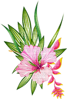 soave deco flowers branch summer  pink green - darmowe png