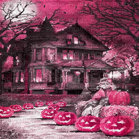 soave background animated halloween house pumpkin - Ücretsiz animasyonlu GIF