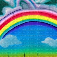 Rainbow Graffiti on a Brick Wall - png gratuito