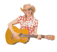 Cowgirl with guitar - PNG gratuit