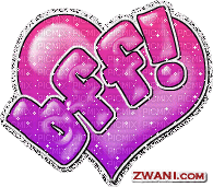 bff heart glitter text - Free animated GIF