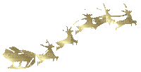 Christmas Gold Reindeers Sleigh - Bogusia - Free animated GIF