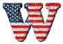 Kaz_Creations Alphabets America Letter W - Free animated GIF