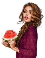 Woman. Watermelon. Leila - gratis png