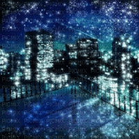 Blue Animated City Background - GIF animado gratis