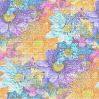 rainbow background flowers pastel (creds to soave) - GIF animado gratis