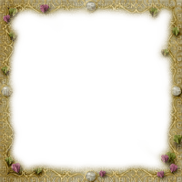 Gold.Purple.Green.White - Frame - By KittyKatLuv65 - Free PNG