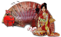 Geisha assise - 免费PNG