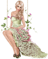 Woman on a Swing - gratis png