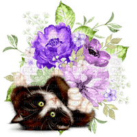 Diane75 Spring Cat flowers - ücretsiz png