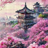asian oriental landscape background - png gratis