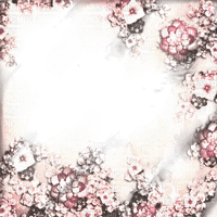 White pink flowers frame deco [Basilslament] - png grátis