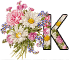 image encre animé effet fleurs lettre K edited by me - Free animated GIF