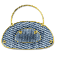 Bag Blue Gold Jeans - Bogusia - 免费PNG