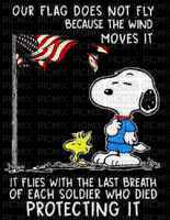 Snoopy N Flag Soldier - Бесплатный анимированный гифка