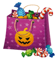 halloween bag with candy - ücretsiz png
