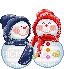 снеговики - GIF animado gratis